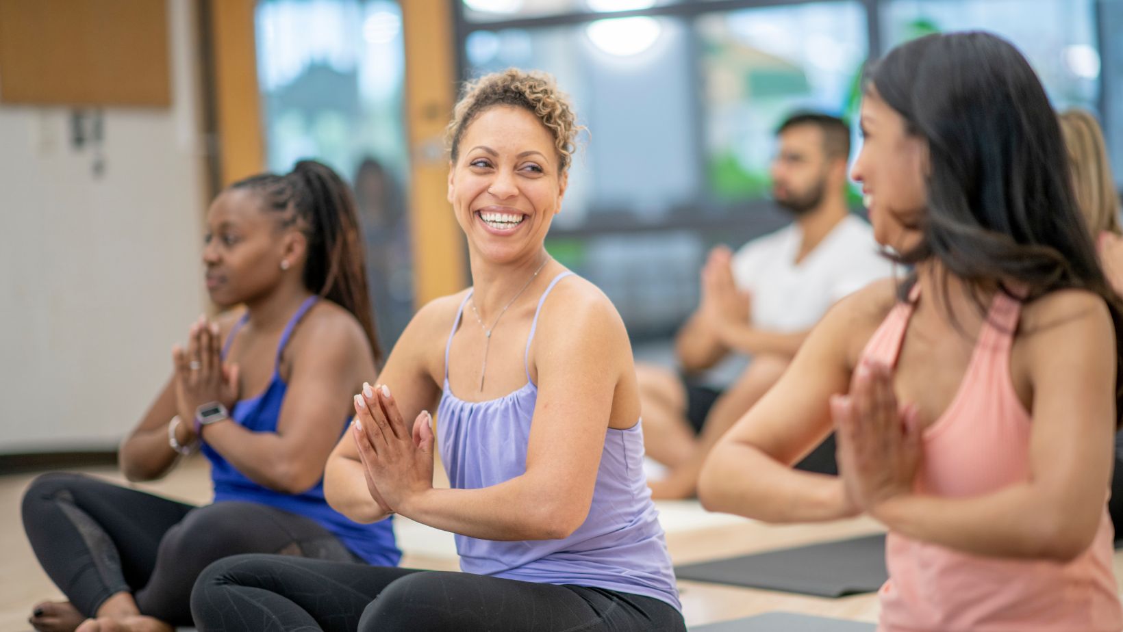 yoga class in a leisure centre 